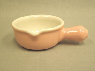 Vintage Hall China Restaurant Ware Handled French Onion Soup Bowl Crock Pink 644