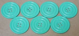 7 Vintage 1950s Light Green Buttons