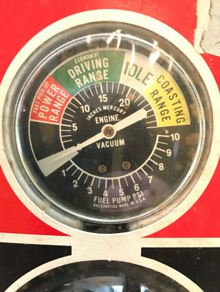 Vintage 1960’s “USA” Made Driving & Idle Auto / Cycle Motor Monitor Vacuum Gauge 4