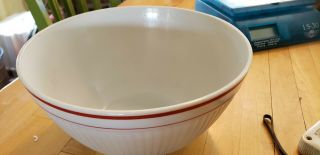 VINTAGE ANCHOR HOCKING RED AND WHITE KITCHEN MIXING BOWL 9 