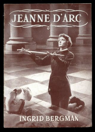 1948 Vintage Ingrid Bergman / Joan Of Arc Movie Program Bin