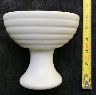 Mccoy Floraline 462 Oval Footed Pedestal Vase Planter Matte Ivory Vintage ‘60s