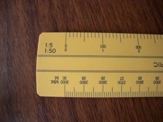 Vintage Metric Plastic Technical Scale Ruler Woomera 9412W 1:5 - 1:1000 5