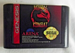 Mortal Kombat Sega Genesis Video Game Cartridge - Vintage 1993 Arena Fighter