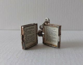 06 VINTAGE SILVER CHARM BIBLE WITH LORDS PRAYER & 23rd PSALM 3