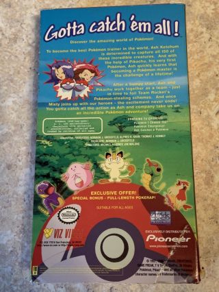 Pokemon : I Choose You Pikachu (VHS,  1998) Tape,  Case Artwork Vintage Volume 1 4