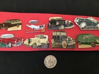 Lions Club Pins 8 Vintage Cars