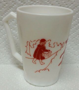 Vintage Hazel Atlas Milk Glass Little Red Riding Hood Cup
