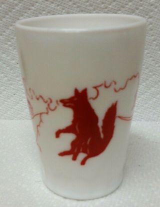 Vintage Hazel Atlas Milk Glass LITTLE RED RIDING HOOD CUP 3
