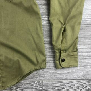 Official BSA Boy Scout Tan Long Sleeve Uniform Shirt Vintage 2