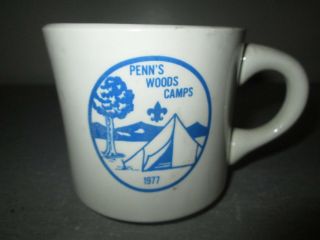 Vintage Boy Scout Coffee Mug Cup 1977 Penn 