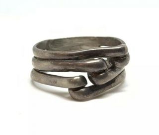 Vtg Chunky Size 8 1/2 925 Sterling Silver Mexico Ring