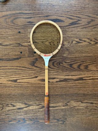 Vintage Badminton Wooden Usa Racquet Bancroft Tapered Players Special Flat Shaft