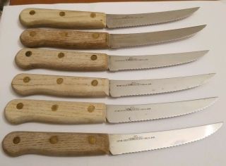 Vintage Set Of 6 Old Homestead Steak Knives Lifetime Cutlery Japan Stainless