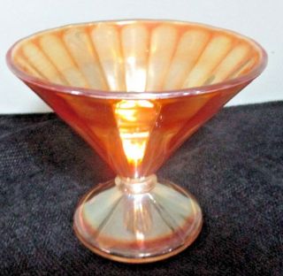 Vintage Marigold Carnival Glass Pedestal Candy Dish