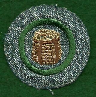 Vintage Girl Scout Badge - Silver Green - Campcraft -