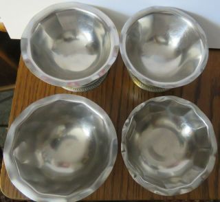 4 Vintage Japan/korea Stainless Steel Footed Dessert Ice Cream Sherbet Bowl Cup
