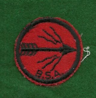 Vintage Boy Scout Patrol Red & Black Patch - Flaming Arrow - Felt