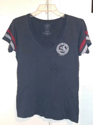 White Sox Womens T Shirt Vintage Retro Look V - Neck Medium Tee Navy 47 