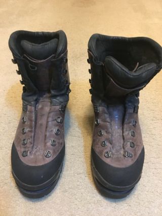Vtg Boreal Leather Hiking Mountaineering Boots Us 10.  5.  Crampon Compatible