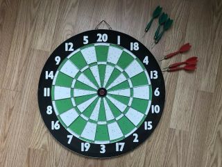 Abc’s Wide World Of Sports Vintage Dart Board 18in Double Sided With Darts