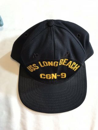 Uss Long Beach Cgn - 9 Cap Vintage Black Era