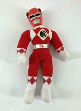 Vintage 1993 Mighty Morphin Power Rangers Plush Doll Red 11 "