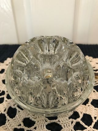 Vintage Clear Glass Crystal 19 Hole Flower Frog - 4”round Stem Flower Supplies