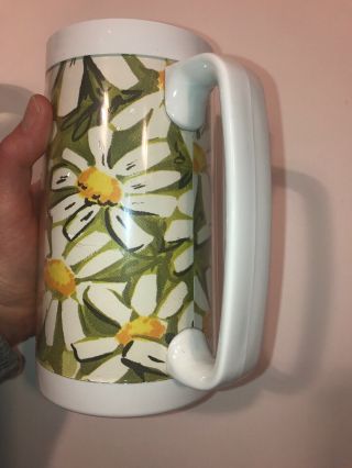 Set of 2 Vintage Thermo - Serv Cups Melmac Plastic Daisy Flower Mid Century Mugs 2