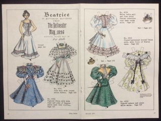 Vintage Pat Stall Paper Doll,  Beatrice Of 1896,  Uncut,  1973 Mag.  Hand Colored