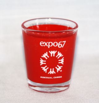 Vintage 1967 Montreal World Expo Red Shot Glass