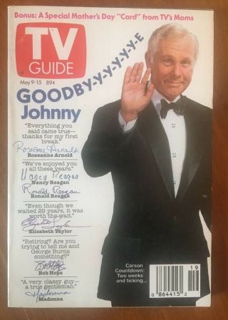 1992 Vintage Johnny Carson Tv Guide - Vg/ex - Memphis Edition