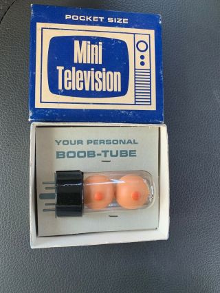 Vintage 70s Boob Tube Novelty Gag Gift Mini Television Boobs