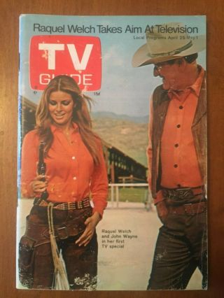 1970 Vintage John Wayne/raquel Welch Tv Guide - No Mailing Label - Memphis Ed