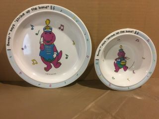 Vintage Barney " Strike Up The Band " Melamine Plate And Bowl By Selandia 1992