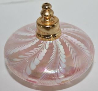 Vintage Silvestri Pink Swirl Perfume Bottle W/paper Label - No Pump