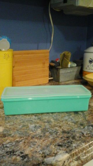 Vintage Tupperware Green Celery Vegetable Keeper Container With Lid