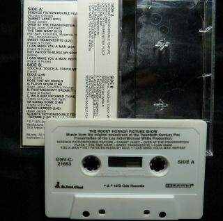 The Rocky Horror Picture Show Soundtrack Cassette Tape OSV - C - 21653 Vintage 1975 3