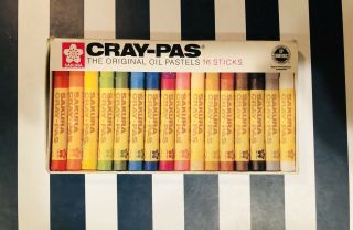 Vtg Sakura Cray Pas Oil Pastels 25 Sticks Round No.  51540 Astm - D4236 Japan