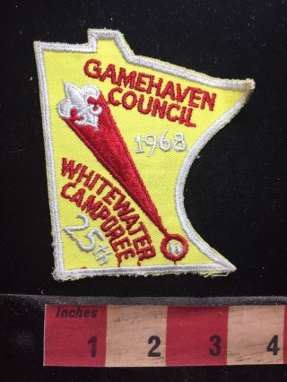 Vtg 1968 Gamehaven Council Whitewater Camporee Boy Scout Patch 76y7