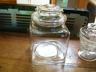 Vintage Glass Candy Cookie Jar Canister