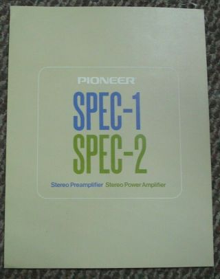 Vintage Pioneer Spec - 1 & Spec - 2 Specifications And Information