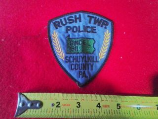 Vintage Police Patch Rush Twp Schuylkill County Pa