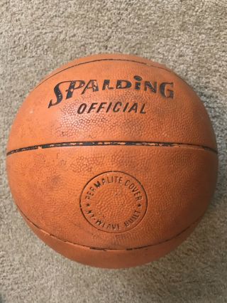 Vintage Spalding Official Basketball - Permalite Cover Ny Weave Built
