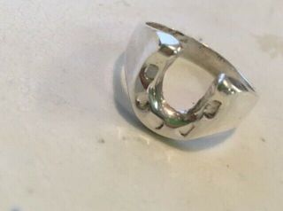 Lucky Horseshoe Ring 960 Sterling Silver Size 6 1/2 Vintage Hecho En Mexico