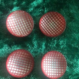 4 Vintage Red Buttons 32mm Sew Craft