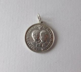 Vintage Silver Charm/pendant Charles & Diana Royal Wedding 1981