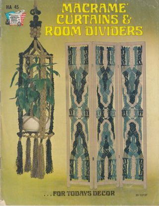 Macrame Curtains & Room Dividers Vintage 1975 Pattern Book
