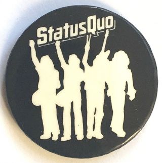 Status Quo - Hello Old Og Vtg 1970`s Large Tour/ Concert Button Pin Badge 44mm
