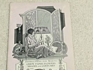 Vintage Circa 1920 ' s Crepe Paper Craft Booklet,  From Woolworth Stores,  Flowers 2